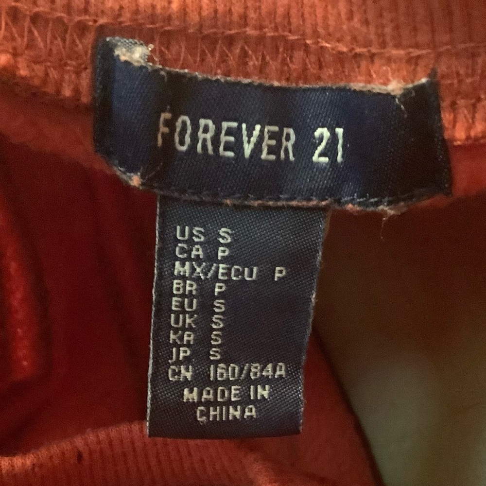 Forever 21 Striped Crop Top with Raw Edged Bottom and Distressed Sleeves/Collar - Picture 2 of 6